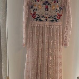 Floral Embroidered Sheer Dress